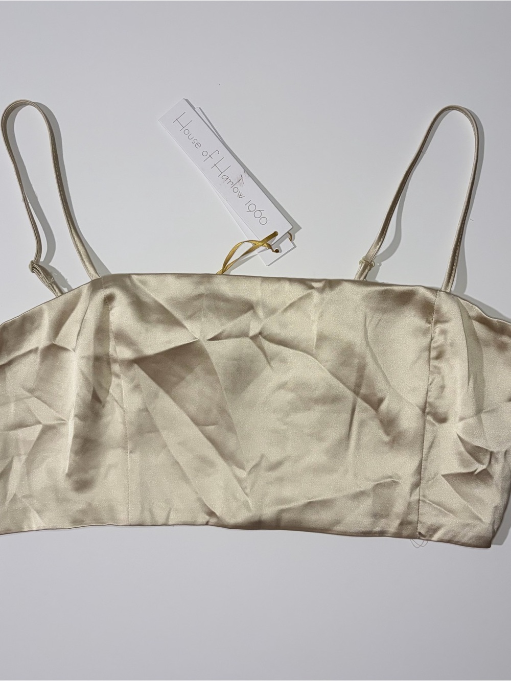 House of CB Satin Bandeau Bralette in Ivory Cream